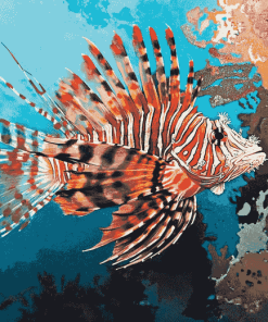 Red Lionfish Aquatic Diamond Painting