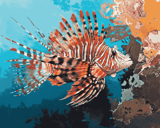 Red Lionfish Aquatic Diamond Painting