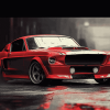 Red Mustang 1967 Diamond Painting