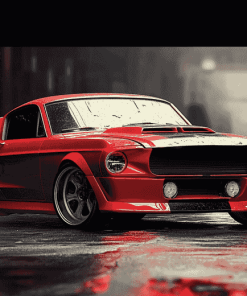 Red Mustang 1967 Diamond Painting