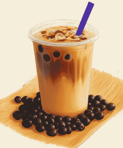 Refreshing Iced Coffee Bubble Tea Diamond Painting