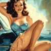 Retro Pin Up Girl Diamond Painting