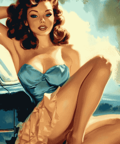 Retro Pin Up Girl Diamond Painting