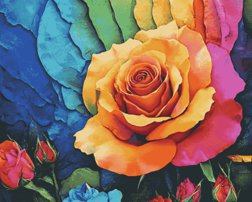 Rise of Rainbow Rose Diamond Painting