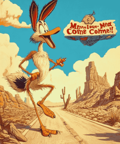 Roadrunner and Coyote Cartoon Diamond Painting