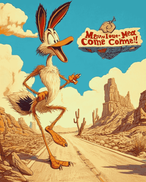 Roadrunner and Coyote Cartoon Diamond Painting