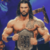 Roman Reigns WWE Champion Diamond Painting