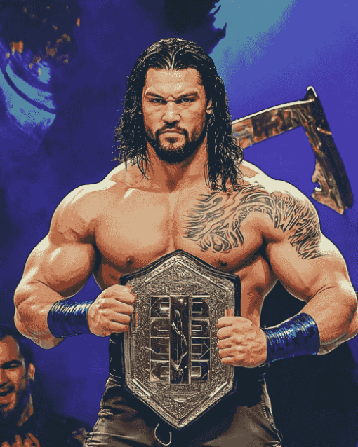 Roman Reigns WWE Champion Diamond Painting