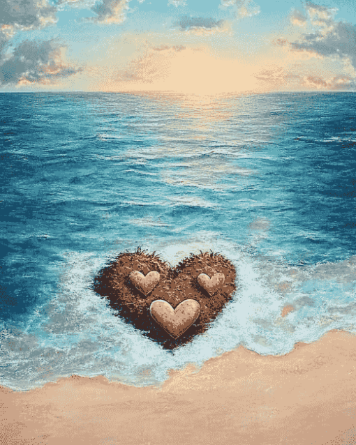 Romantic Beach Seascape Diamond Painting