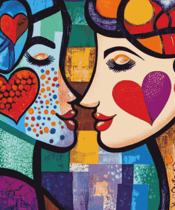 Romantic Britto Hearts Diamond Painting