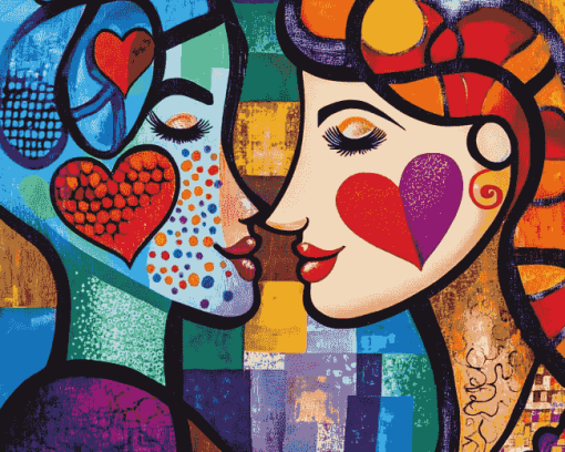 Romantic Britto Hearts Diamond Painting