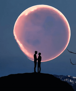 Romantic Couple Moon Diamond Painting