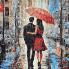 Romantic Couple in Rain Diamond Painting
