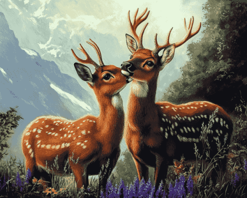 Romantic Deer Pair Diamond Painting