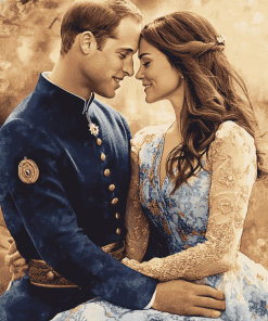 Romantic Prince William and Kate Love Diamond Painting