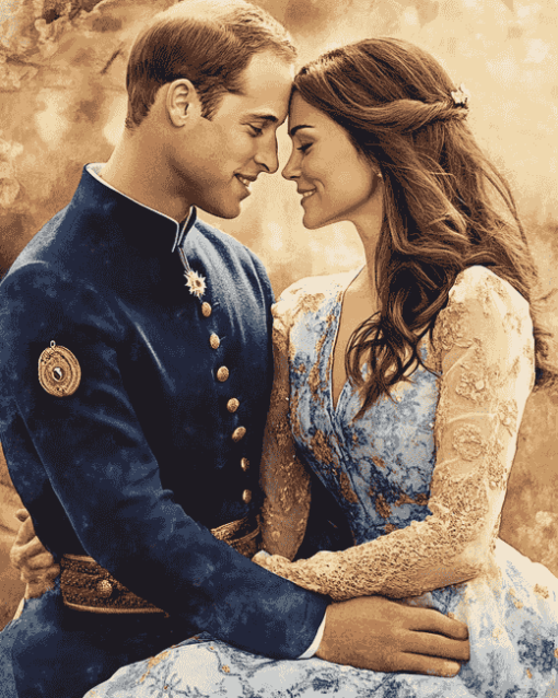 Romantic Prince William and Kate Love Diamond Painting