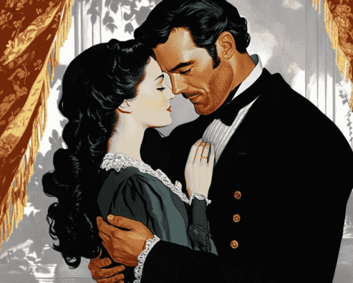 Romantic Scarlet O'Hara and Rhett Butler Diamond Painting