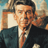 Ronald Reagan Vintage Politician Diamond Painting