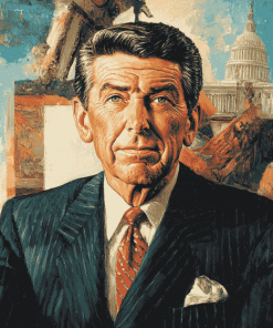 Ronald Reagan Vintage Politician Diamond Painting