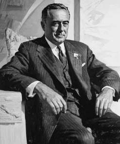 Roosevelt Black and White Diamond Painting