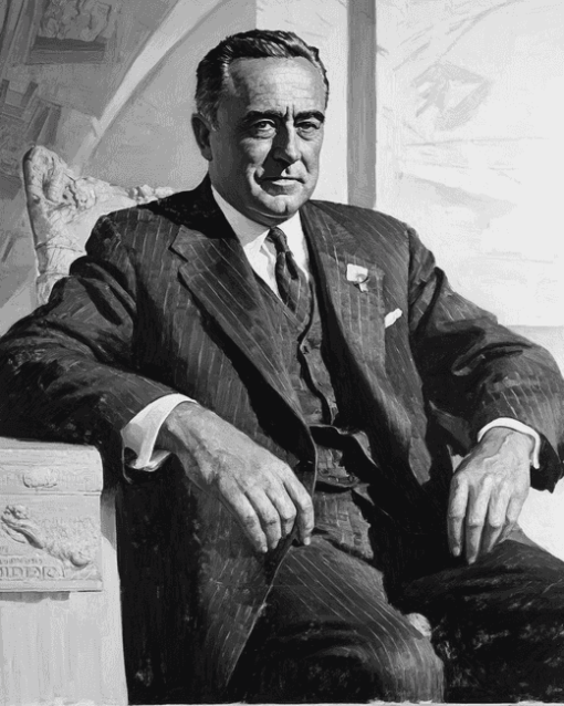 Roosevelt Black and White Diamond Painting