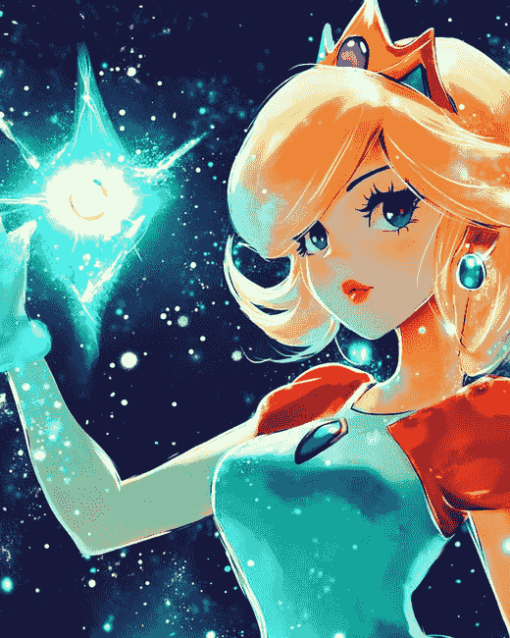 Rosalina Mario Galaxy Art Diamond Painting