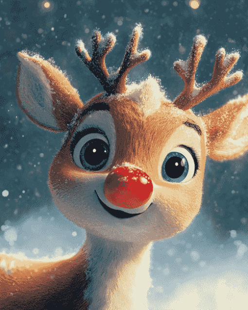 Rudolph Reindeer Animation Diamond Painting