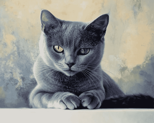 Russian Grey Kitten Diamond Painting