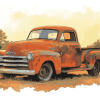 Rusty Chevrolet 1950 Truck Diamond Painting