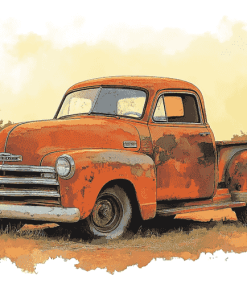 Rusty Chevrolet 1950 Truck Diamond Painting