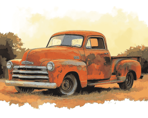 Rusty Chevrolet 1950 Truck Diamond Painting