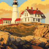 Scenic Nubble Lighthouse Diamond Painting