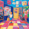 School Time Cartoon Diamond Painting