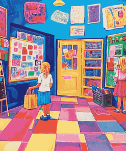 School Time Cartoon Diamond Painting