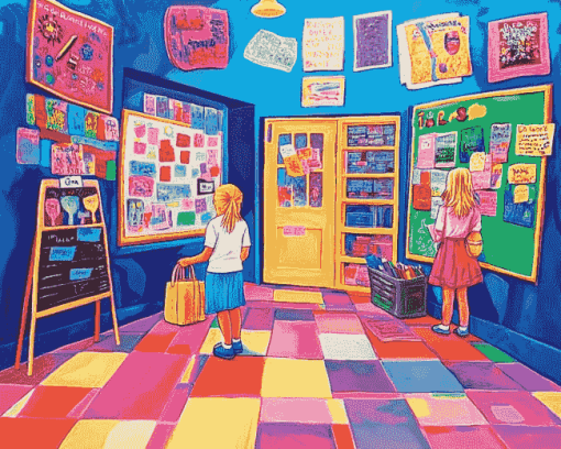 School Time Cartoon Diamond Painting