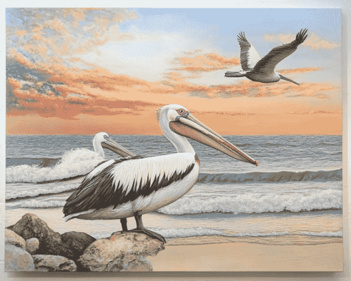 Seaside Pelican Diamond Painting