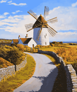 Skerries Windmills Landscape Diamond Painting