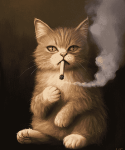 Smoking Cat Diamond Painting