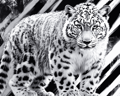 Snow Leopard Elegance Diamond Painting