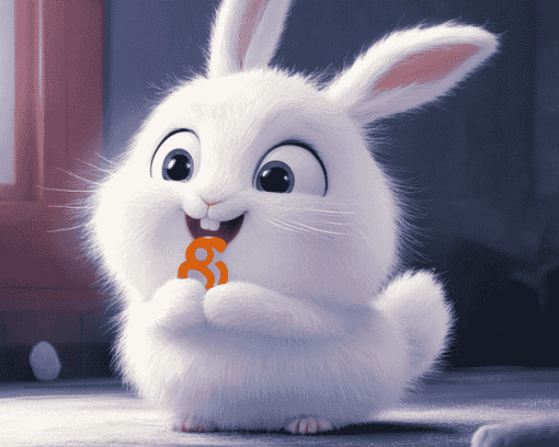 Snowball Rabbit Animation Diamond Painting