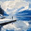 Snowy Mountain Lakes Diamond Painting