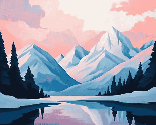 Snowy Mountains Diamond Painting