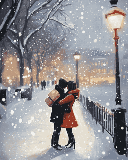 Snowy Romance for Lovers Diamond Painting