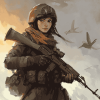 Soldier Woman Cartoon Diamond Painting