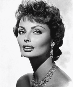 Sophia Loren Black and White Diamond Painting