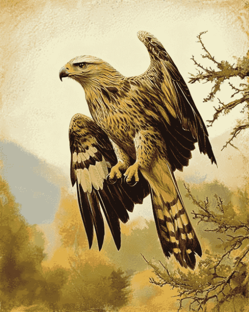 Spotted Indian Eagle Diamond Painting