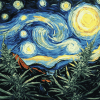 Starry Night Cannabis Diamond Painting
