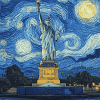 Starry Night Liberty Diamond Painting