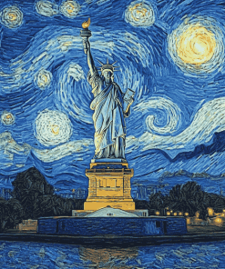 Starry Night Liberty Diamond Painting