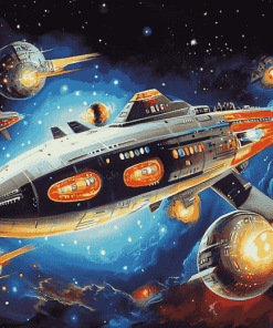 Starship Cartoon Adventure Diamond Painting